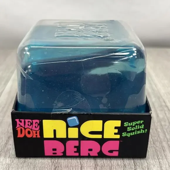 NeeDoh Nice Berg Blue XL Giant Nee Doh Niceberg Solid Squish Cube Ice Block - Picture 13 of 16